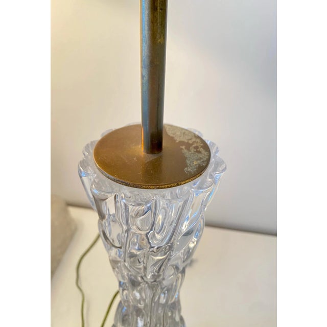 Mid-Century Modern Carl Fagerlund Relief Glass Lamp by Orrefors. 1960's For Sale In New York - Image 6 of 7