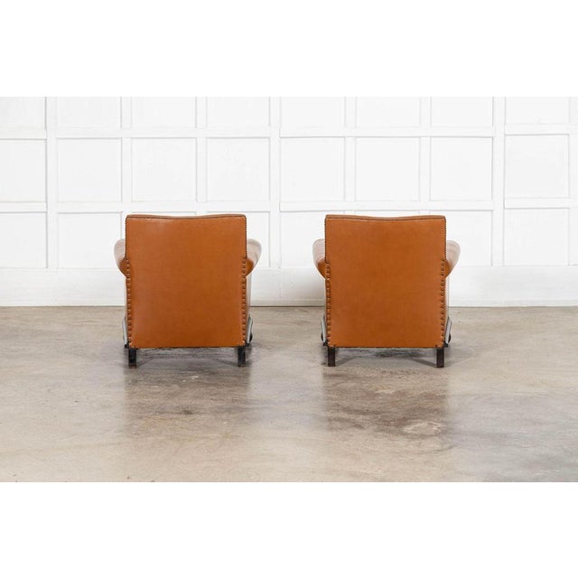 English Oak Club Armchairs, 1930s, Set of 2 For Sale - Image 12 of 13