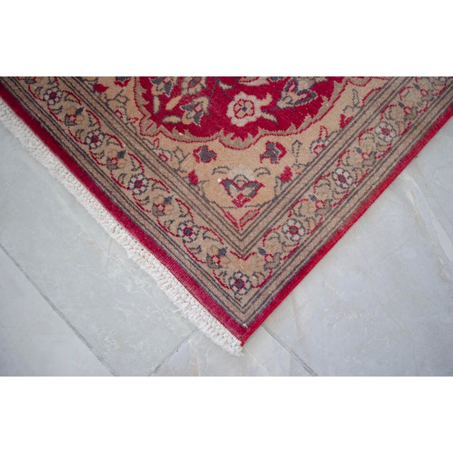 Red Distressed Turkish Yastik Petite Rug Low Pile Hand Knotted Mat - 1'8'' X 2'4'' For Sale - Image 8 of 14