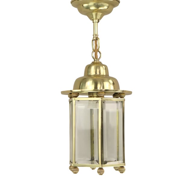 Art Deco Lantern with Cut Lead Crystal, France, 1925 For Sale