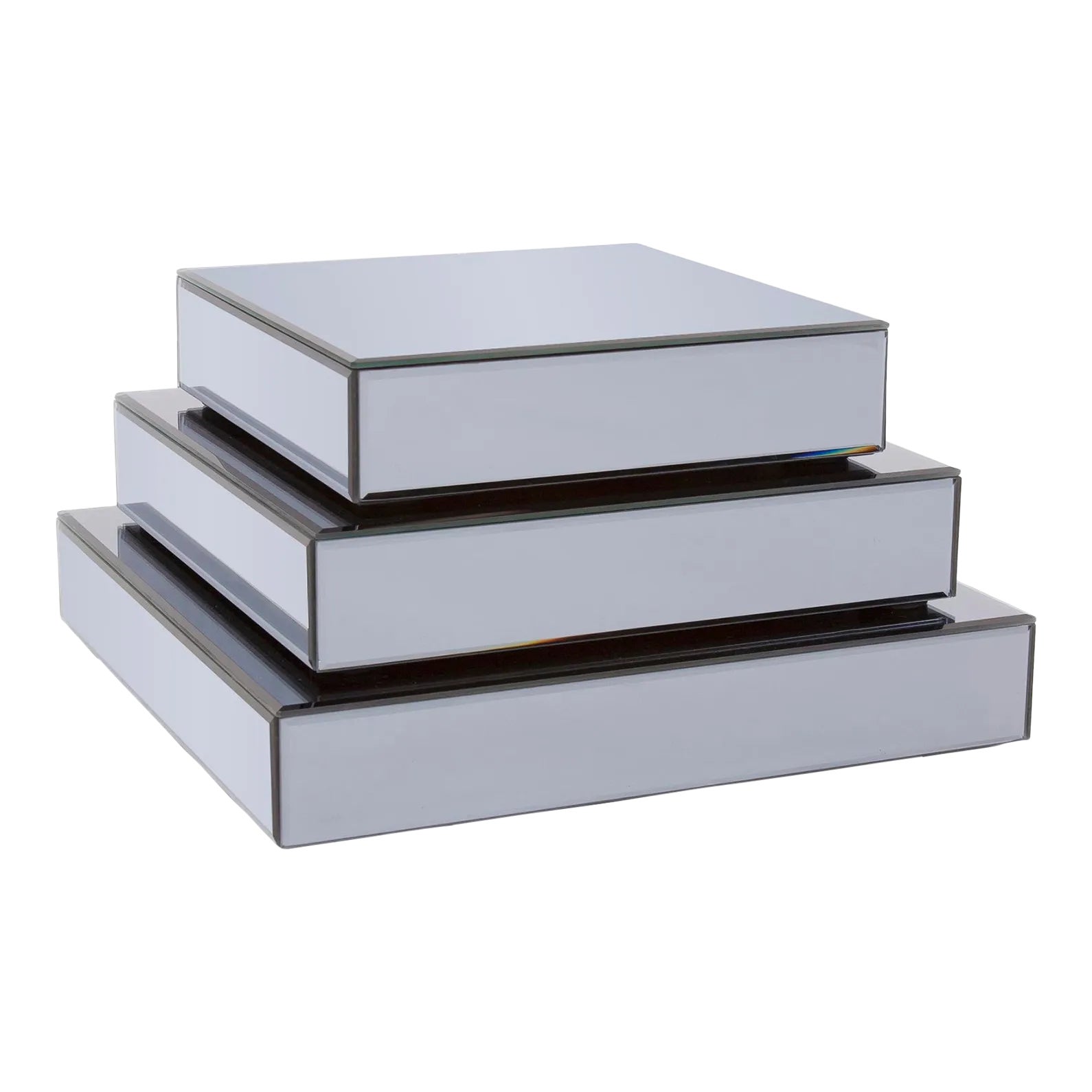 The Grigio Mirrored Risers Set of 3 Chairish