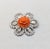 Vintage 1950s Signed Kramer Carved Faux-Coral & Clear Rhinestone Brooch For Sale In Philadelphia - Image 6 of 7