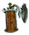 Early 20th Century Original Verdigris Patina Bronze Outdoor Wall Sconce With Mica Shade For Sale - Image 10 of 10