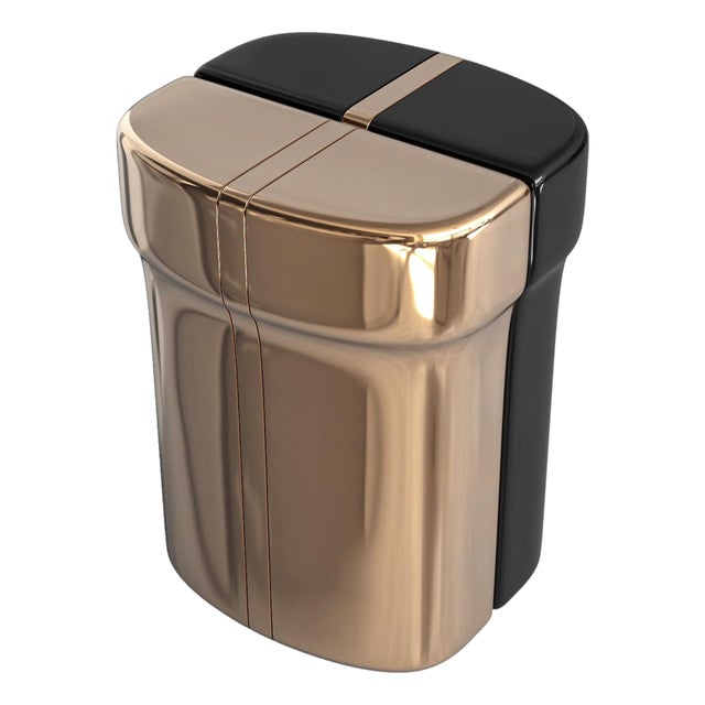 "Devonshire" Side Table With Bronze and Stainless Steel, Handmade For Sale
