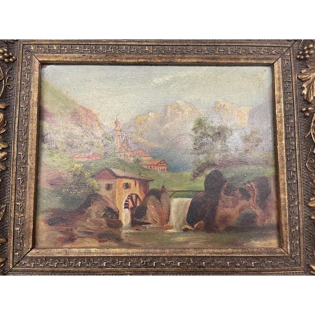 Vintage Original Landscape Painting in Ornate Frame. For Sale In Seattle - Image 6 of 7
