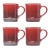 Limited Edition Iridescent Cerise Red Stoneware Mugs by Le Creuset - Set of 4 For Sale