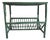 Mid-Century Hollywood Regency Emerald Green Lacquered Bamboo & Rattan Side Table For Sale