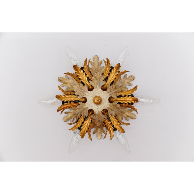 Gold Florentine Ceiling Lamp by Banci Firenze, 1960s For Sale - Image 8 of 8