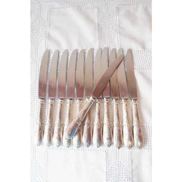 1940s Antique French Starter or Dessert Knives from Sfam, 1940s, Set of 12 For Sale - Image 5 of 5