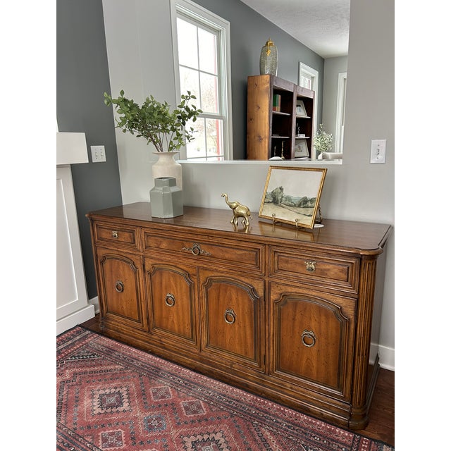 Brown Mid-Century Henredon Provincial Sideboard Buffet - Timeless Elegance & Versatile Style For Sale - Image 8 of 11