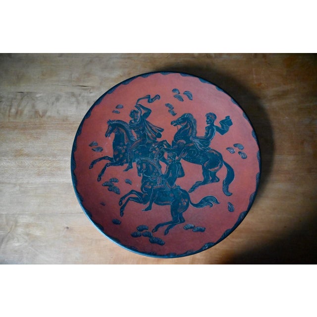 Ceramic VIntage Sgraffite Ceramic Terracotta Dish by Fernand Elchinger, 1940 For Sale - Image 7 of 7