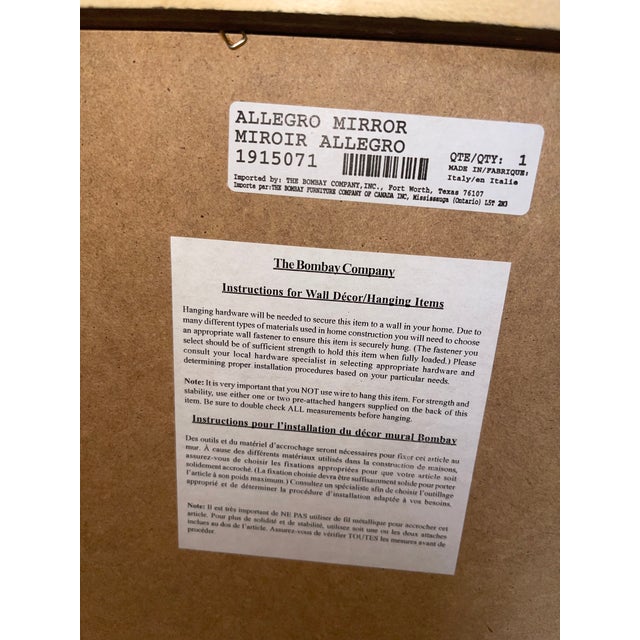 Wood 1990s Allegro Mirror Italy Made Bombay Company Beveled Edge For Sale - Image 7 of 8