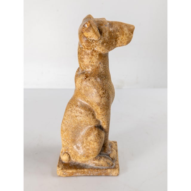 Ceramic 19th or 20th Century Egyptian Revival Faience Type Pottery Figure of a Seated Dog For Sale - Image 7 of 14