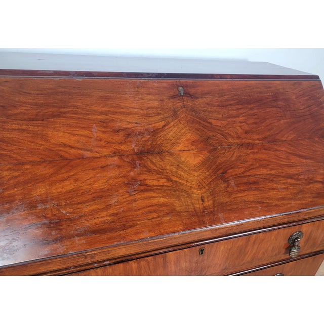 Vintage Secretaire in Teak and Leather, 1930s For Sale - Image 6 of 18