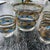 Fabulous vintage mid century modern Culver 'Empress' footed whiskey rocks glasses and matching ice bucket! The ice bucket...