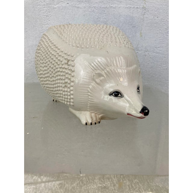 Alabaster Italian Ceramic Hedgehog Planter For Sale - Image 8 of 8