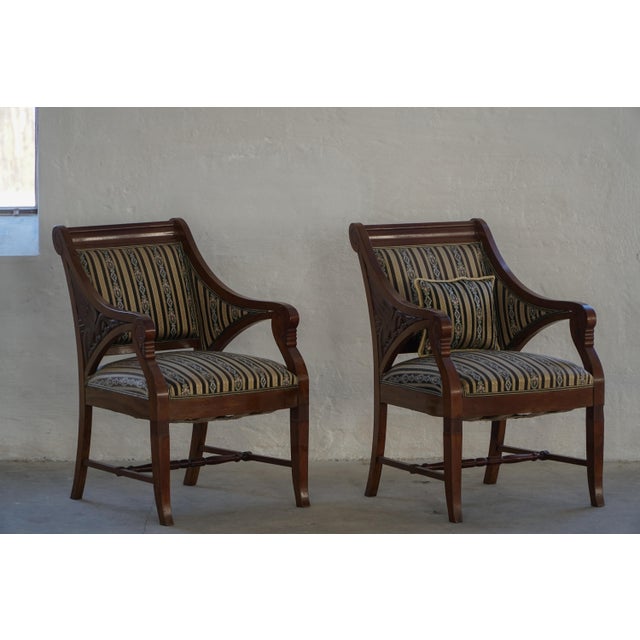 Vintage Art Nouveau Armchairs in Mahogany by Thorvald Bindesbøll, 1920s, Set of 2 For Sale - Image 9 of 18