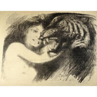 T.P. Wagner, Caresses, Nude, Lithograph on Paper, 1890 For Sale