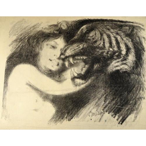 T.P. Wagner, Caresses, Nude, Lithograph on Paper, 1890 For Sale