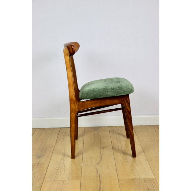 Wood Vintage Green Wooden Chair from Hałas, 1970s For Sale - Image 7 of 11