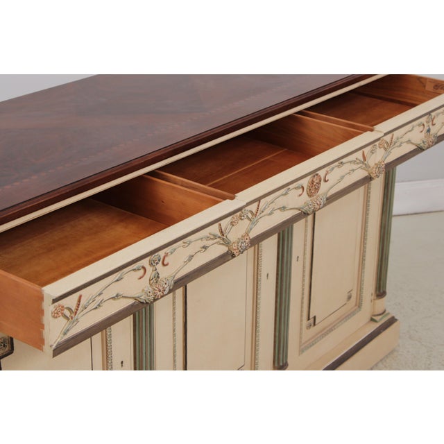1980s Ej Victor Painted Mahogany Sideboard Buffet For Sale - Image 5 of 18