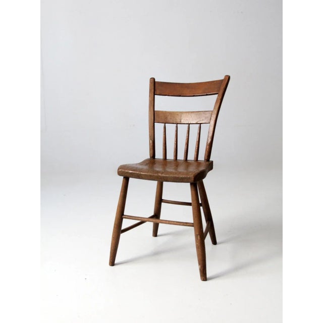 Antique Plank Seat Chair For Sale - Image 6 of 12