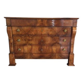 19th Century French Empire Walnut Commode Dresser For Sale