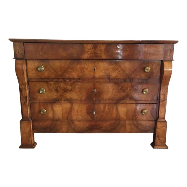 19th Century French Empire Walnut Commode Dresser For Sale