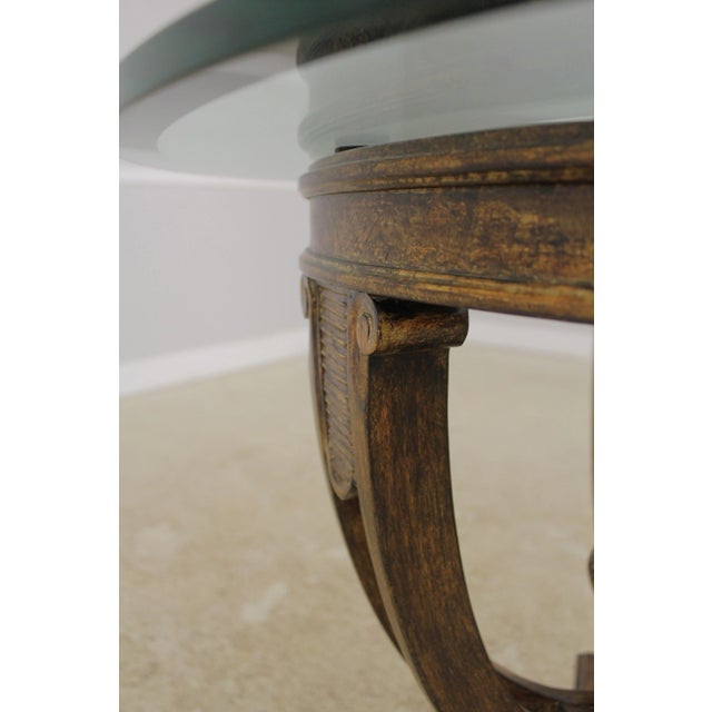 Glass Round Neoclassical Glass Top Lamp Table For Sale - Image 7 of 12