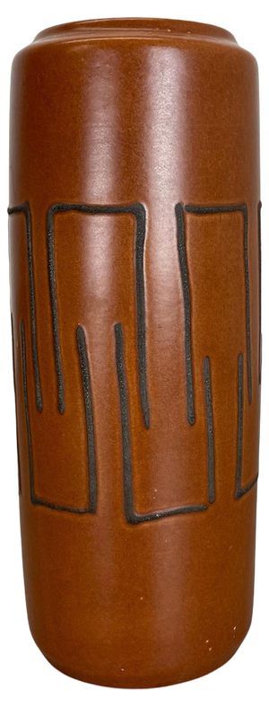 Line Tube Pottery Fat Lava Vase, 1970