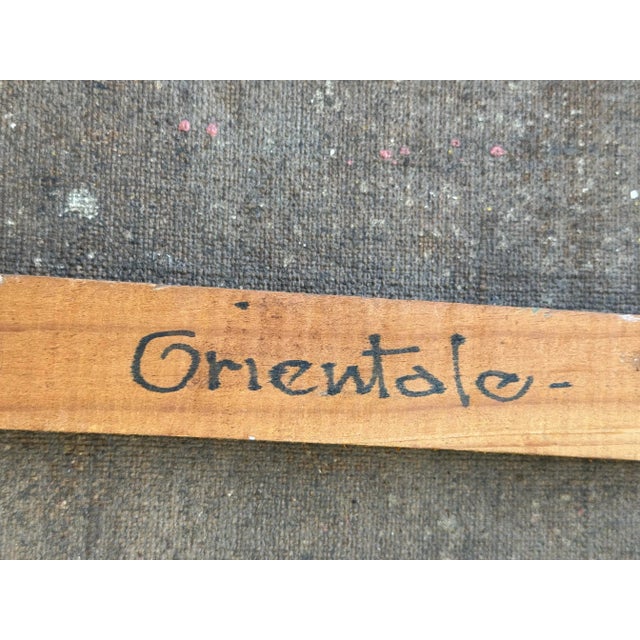 1920’s Antique French Oil Painting “Orientale” With Rich, Colorful Texture For Sale - Image 11 of 12