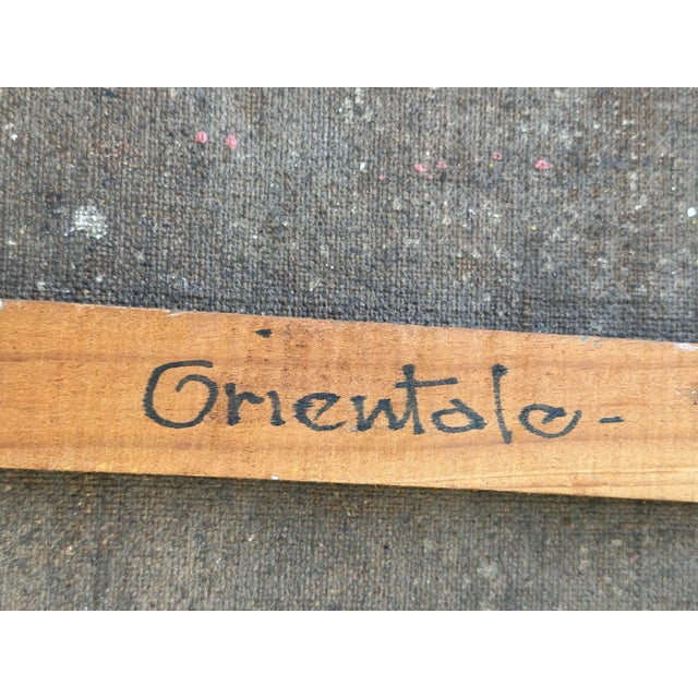 1920’s Antique French Oil Painting “Orientle” With Rich, Colorful Texture For Sale - Image 11 of 12