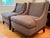 This pair of "Starlet" lounge chairs comes from the Barbara Barry collection for Henredon. Upholstered in a textured brown...