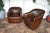 Brown Vintage Pair of Brown Leather Channel-Tufted Club Chairs — Martin/Brattrud, 1987 For Sale - Image 8 of 18