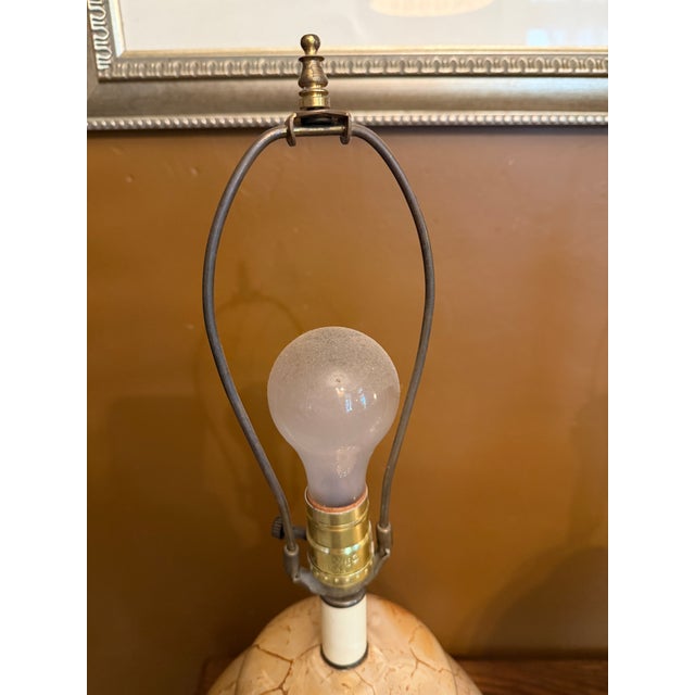 Vintage 1980s Faux Marble Glazed Ceramic Ginger Jar Table Lamps - Pair For Sale - Image 4 of 13