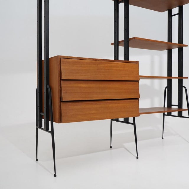 Modular Bookcase with Wooden Uprights, 1950s For Sale - Image 10 of 15