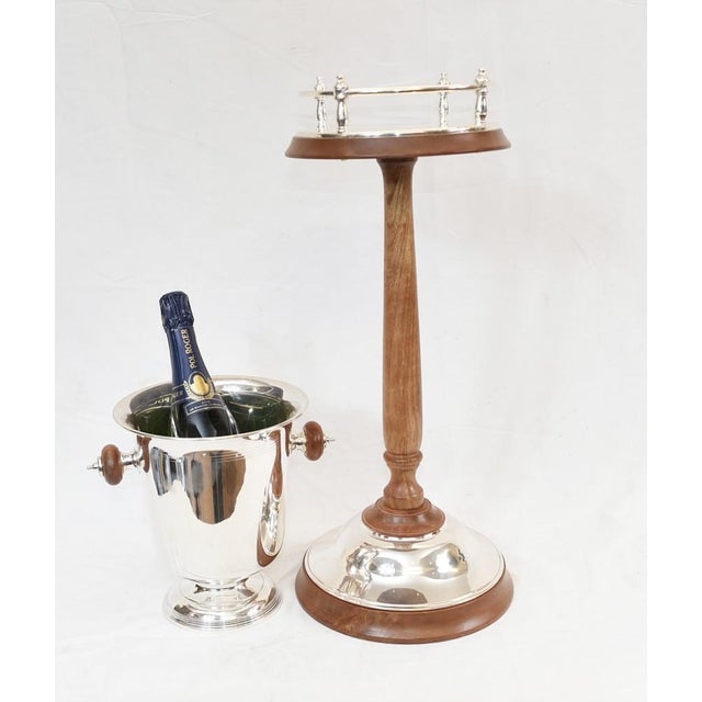 Art Deco Silver Plated Champagne Bucket Stand For Sale - Image 10 of 18