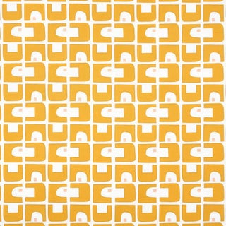 Schumacher X Hadiya Williams Den Applique Fabric in Ochre For Sale