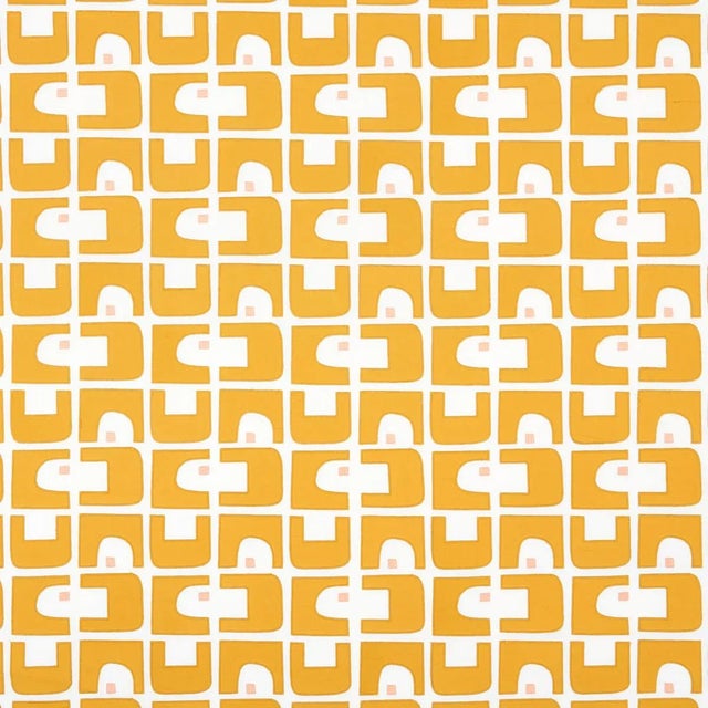 Schumacher X Hadiya Williams Den Applique Fabric in Ochre For Sale