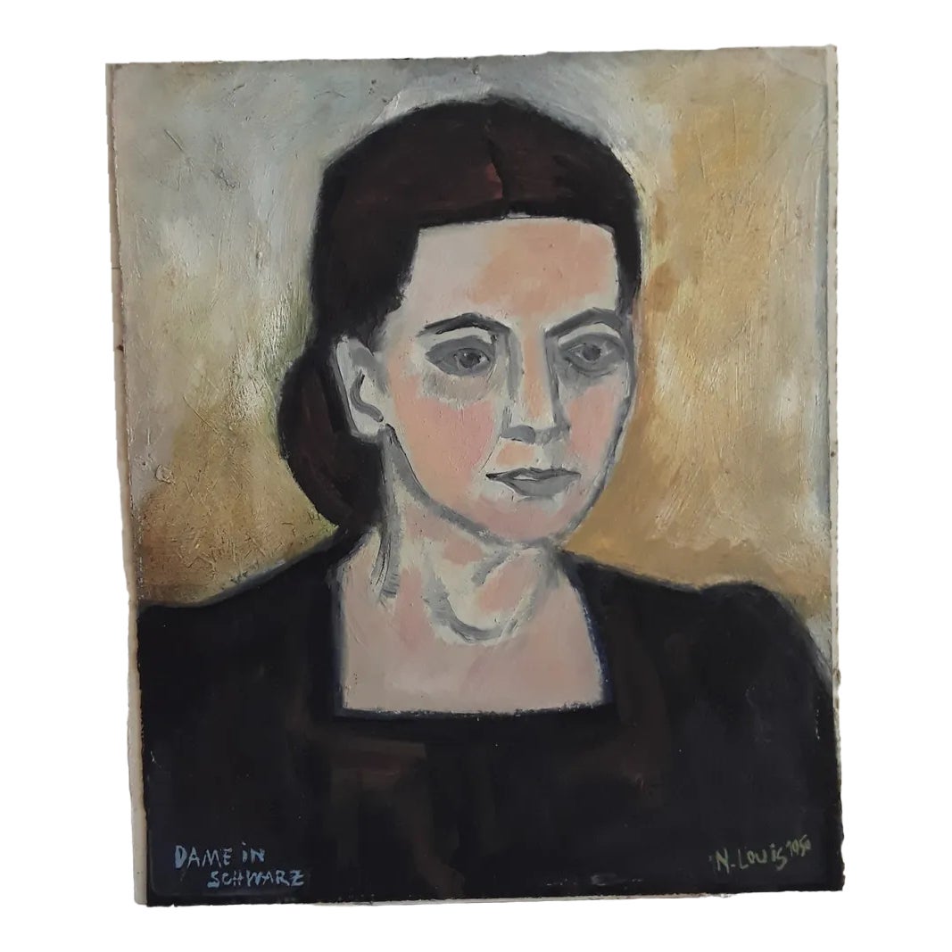 Norbert Louis, Lady in Black, 1950, Original Tempera on Cardboard ...