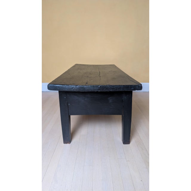 Rustic European 19th Century Rustic Black Painted Coffee Table For Sale - Image 3 of 14