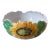 Vintage 12” Italian Sunflower Insized, Glazed Handpainted Terracotta Bowl For Sale