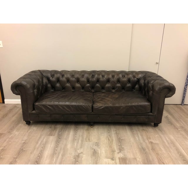 Restoration Hardware Kensington Leather Sofa Chairish