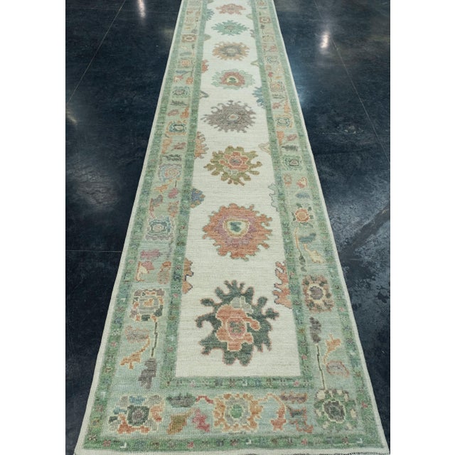 Turkish Turkish Oushak Runner Rug 2'11" x 20'8" #17512 For Sale - Image 3 of 8
