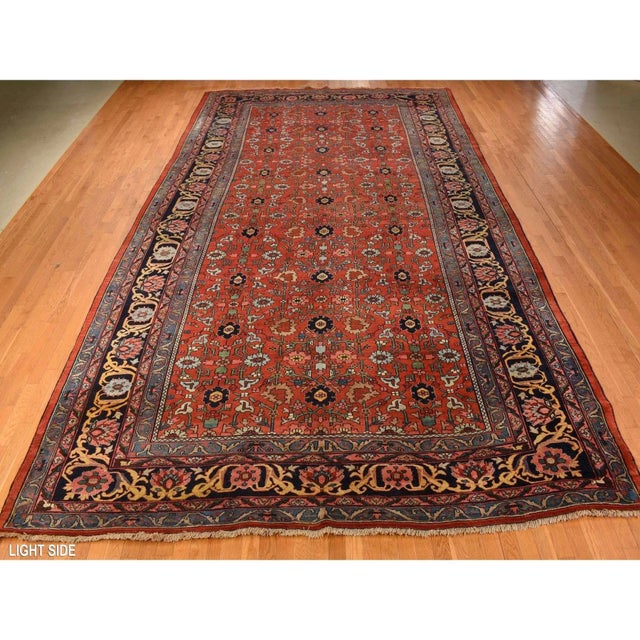 1920s 1920 11'2"x18'5" Prismatic Red Antique Persian Bijar Wool Pure Weft Hand Knotted Rug For Sale - Image 5 of 11