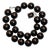 Vintage 21-Inch Black Obsidian Beaded Necklace With Onyx Cameo Clasp For Sale