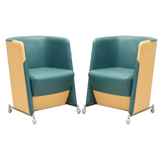 Vintage Armchairs by Börge Lindau & Bo Lindekrantz for Lammhults, 1980s, Set of 2 For Sale