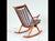 Brown Teak Rocking Chair with Mohair Velvet Cover in Ice Blue by Frank Reenskaug for Bramin, Denmark, 1960s For Sale - Image 8 of 17