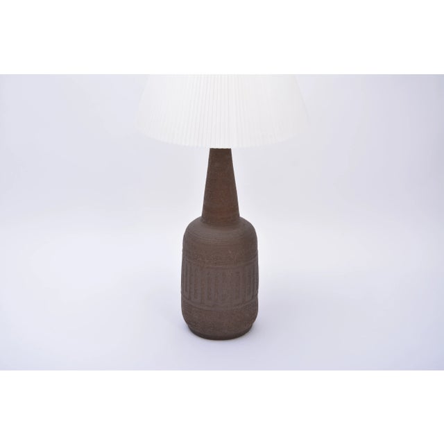 Brown Large Vintage Danish Stoneware Floor Lamp For Sale - Image 8 of 9