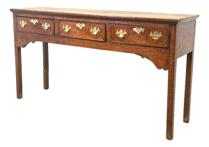 Small Antique English Oak Dresser Base, 1750